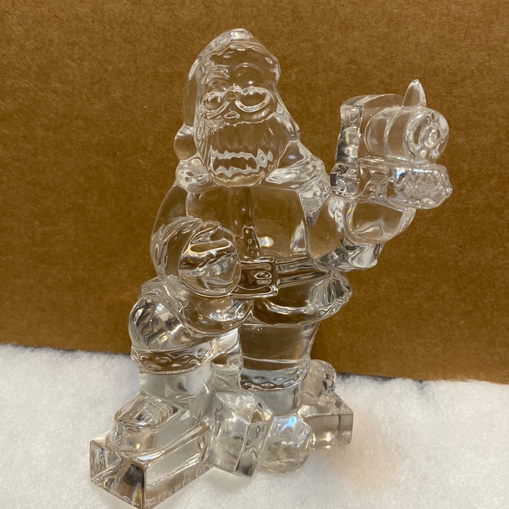 Santa with train.  Waterford crystal. Made in Ireland.